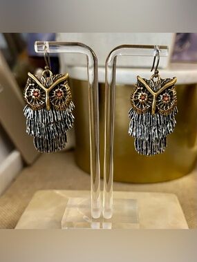 Vintage Owl Earrings Articulated